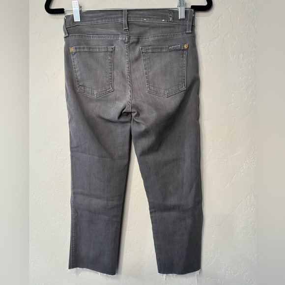 7 for All Mankind Jeans The Slim Cigarette Raw Hem GRAY SIZE 26 - Picture 3 of 16